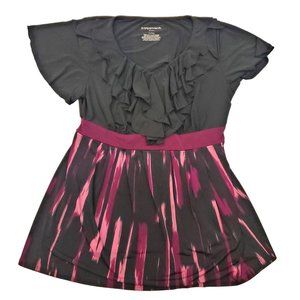 Liz Lange Women's Maternity Small Black/Purple  Stripes Polyester